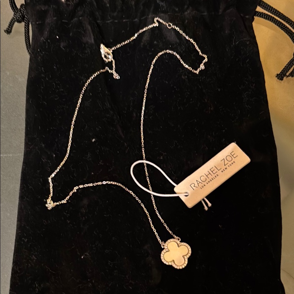 Rachel Zoe Silver Clover Pendant Necklace